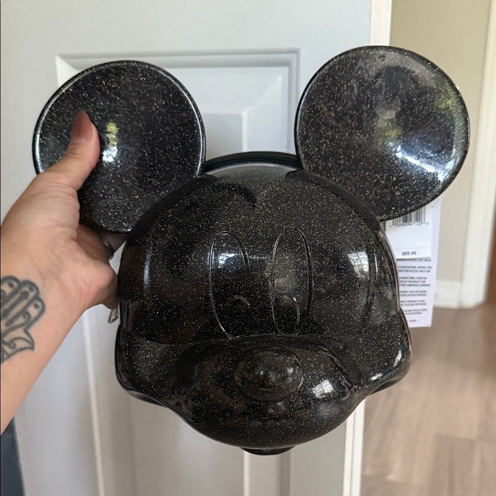 Black Glitter Mickey Mouse Loungefly Crossbody and
